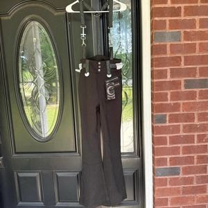 NWT Killstar Corporate Misfit Pinstriped Flared Suspenders XS